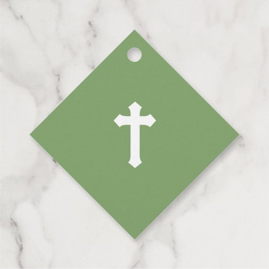 白エレガントと緑のフローラ第1聖餐式 フェイバータグ (裏面)