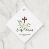 白エレガントと緑のフローラ第1聖餐式 フェイバータグ (正面)