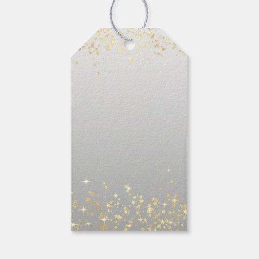 白エレガントと緑の冬のフローラクリスマス ギフトタグ (裏面)