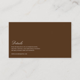 白エレガントと茶色の結婚詳細 エンクロージャーカード