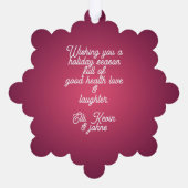 白エレガントと赤で | メリークリスマス オーナメントカード (裏面)