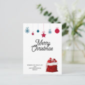 白エレガントと赤で | メリークリスマス シーズンポストカード (スタンド正面)