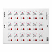 白エレガントと赤で | メリークリスマス ラベル (フルシート)