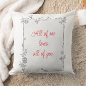 白エレガントと赤のキラフレームバレンタイン クッション (ブランケット)