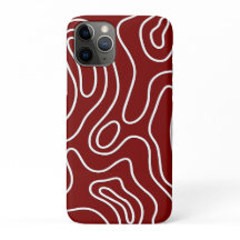 白エレガントと赤のジオメトリックiPhone / iPadケース