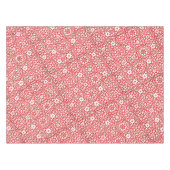 白エレガントと赤の冬の花パターンクリスマス テーブルクロス (正面(横))