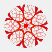 白エレガントと赤の装飾マンダラクリスマス メタルオーナメント (裏面)