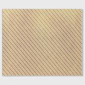 白エレガントと金ゴールドのグリッターキャンディストライプー ラッピングペーパー (フラット)