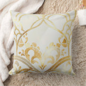 白エレガントと金ゴールドのグリッター装飾用クッション クッション (ブランケット)