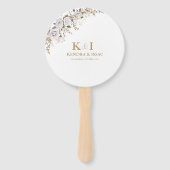 白エレガントと金ゴールドのバラのヴィンテージク結婚レスト ハンドファン (正面)