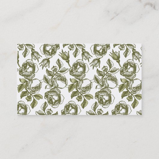 白エレガントと金ゴールドのバラカスタム名刺 名刺 (裏面)