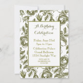 白エレガントと金ゴールドのバラカスタム招待状 招待状 (裏面)