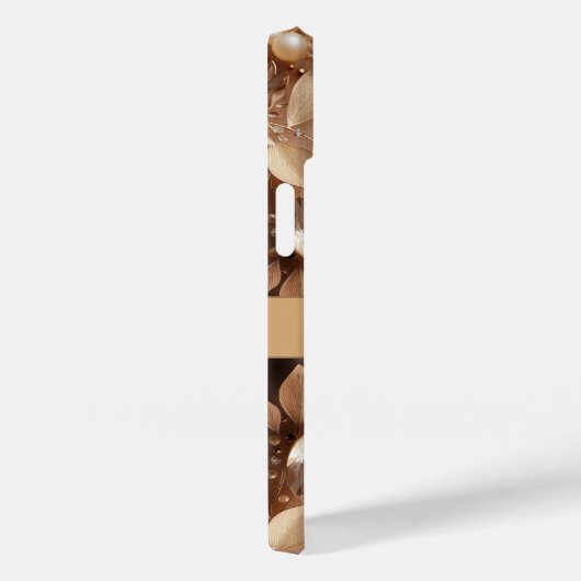 白エレガントと金ゴールドのフローラグリッター宝石 Case-Mate iPhoneケース (裏面 / 右)