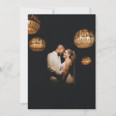 白エレガントと金ゴールドのフローラミニマリスト写真 招待状 (裏面)