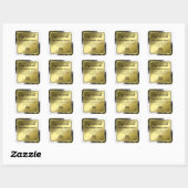 白エレガントと金ゴールドの成分ラベル スクエアシール (シート)