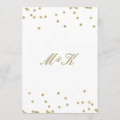 白エレガントと金ゴールドの水玉模様結婚のメニュー メニュー (裏面)