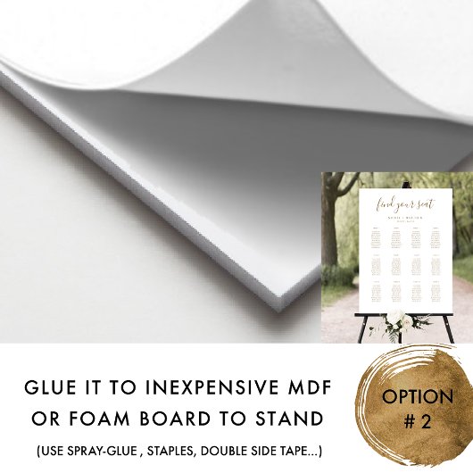 白エレガントと金ゴールドの結婚座席表の記号 ポスター