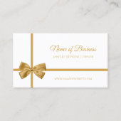 白エレガントと金ゴールドの贈り物のボ包まれたウ 名刺 (正面)