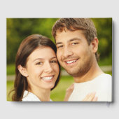 白エレガントと金ゴールドの2枚の結婚写真 ゲストブック (裏面)