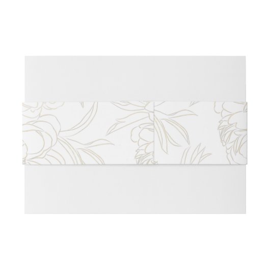 白エレガントと金ゴールドモノグラ結婚ム 招待状ベリーバンド (裏面例)