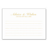 白エレガントと金ゴールド結婚のアドバイスと願い テーブルナンバー (正面)