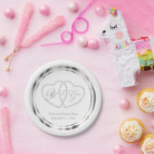 白エレガントと銀結婚の ペーパープレート (パーティー)