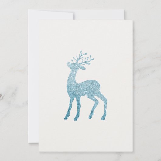 白エレガントと青のクリスマスパーティー 招待状 (裏面)