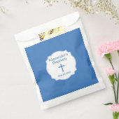 白エレガントと青のクロスバプテスマ《キリスト教》洗礼式や命名式 フェイバーバッグ (封をした状態)