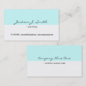 白エレガントと青のシンプルプロフェッショナル 名刺 (正面/裏面)