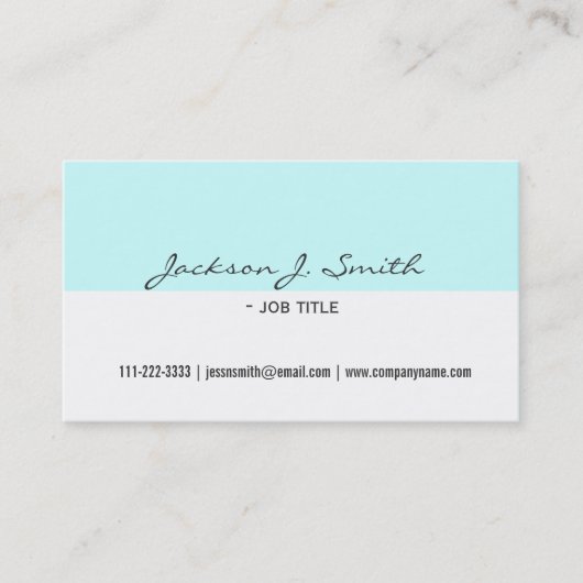 白エレガントと青のシンプルプロフェッショナル 名刺 (正面)