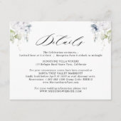 白エレガントと青のフローラの結婚詳細 エンクロージャーカード (正面)