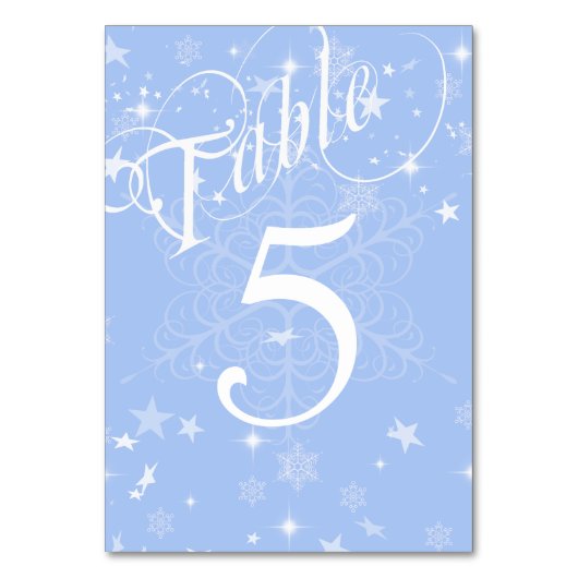 白エレガントと青の雪片 テーブルナンバー (正面)