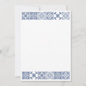 白エレガントと青地中海ののタ結婚イル 招待状 (裏面)