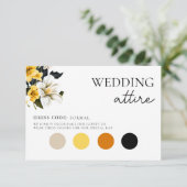白エレガントと黄のフローラの結婚服装 エンクロージャーカード (スタンド正面)
