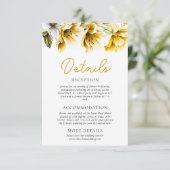 白エレガントと黄のフローラ結婚の詳細 エンクロージャーカード (スタンド正面)