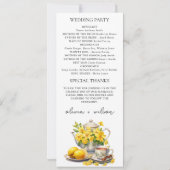 白エレガントと黄のフローラ結婚式 プログラム (裏面)