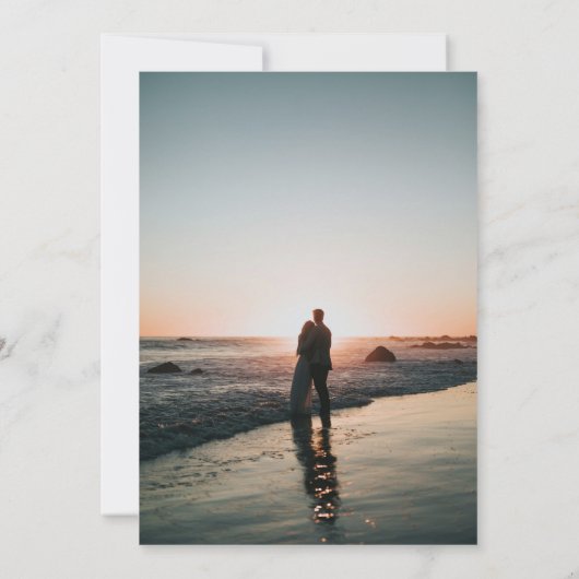 白エレガントと黄のフローラ結婚 セーブザデート (裏面)