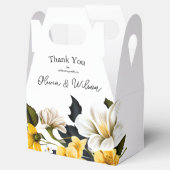 白エレガントと黄のフローラ結婚 フェイバーボックス (オープン)