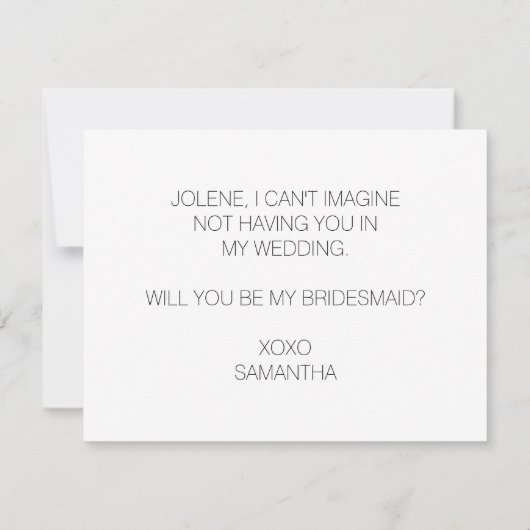 白エレガントと黒で僕の花嫁をしてくれ 招待状 (裏面)