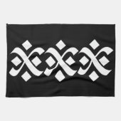 白エレガントと黒に輝く キッチンタオル (横)