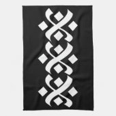 白エレガントと黒に輝く キッチンタオル (縦)