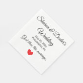 白エレガントと黒のウェディングレセプション スタンダードランチョンナプキン (角)