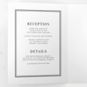 白エレガントと黒のオールインワン結婚ズ 三つ折り招待状 (内部最初)