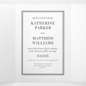 白エレガントと黒のオールインワン結婚ズ 三つ折り招待状 (内部中)