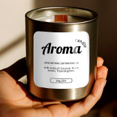 白エレガントと黒のキャンドルラベルのシール スクエアシール