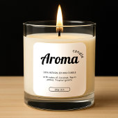 白エレガントと黒のキャンドルラベルのシール スクエアシール