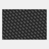 白エレガントと黒のクリスマスツリー ラッピングペーパーシート (正面)