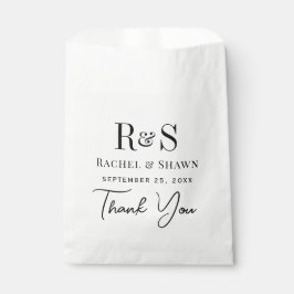 白エレガントと黒のシックモダンモノグラム結婚ズ フェイバーバッグ