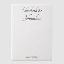 白エレガントと黒のスクリプト名の花婿 ベラム紙招待状