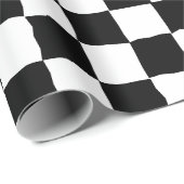 白エレガントと黒のチェッカーボ絵を描ード ラッピングペーパー (ロールコーナー)